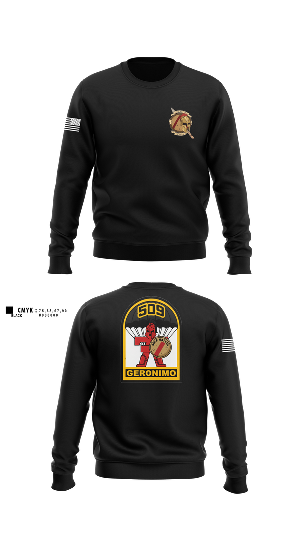 Crew Neck Sweatshirt, 3-509th Parachute Infantry BN Able Nation, , Teamtime, Team time, sublimation, custom sports apparel, team uniforms, spirit wear, spiritwear, sports uniforms, custom shirts, team store, custom team store, fundraiser sports, apparel fundraiser