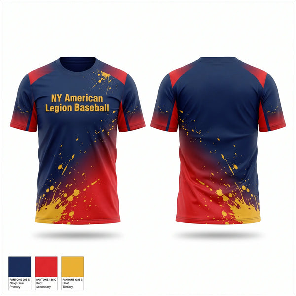 Soft Poly Tee Cotton Like Feel, NY American Legion Baseball, Baseball, Teamtime, Team time, sublimation, custom sports apparel, team uniforms, spirit wear, spiritwear, sports uniforms, custom shirts, team store, custom team store, fundraiser sports, apparel fundraiser