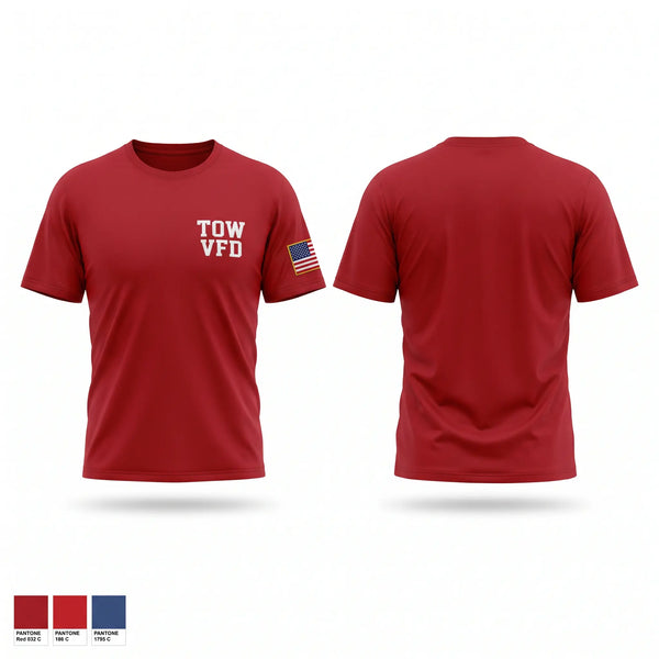 Old School Cotton Feel Shirt, Tow VFD, Fire Department, Teamtime, Team time, sublimation, custom sports apparel, team uniforms, spirit wear, spiritwear, sports uniforms, custom shirts, team store, custom team store, fundraiser sports, apparel fundraiser
