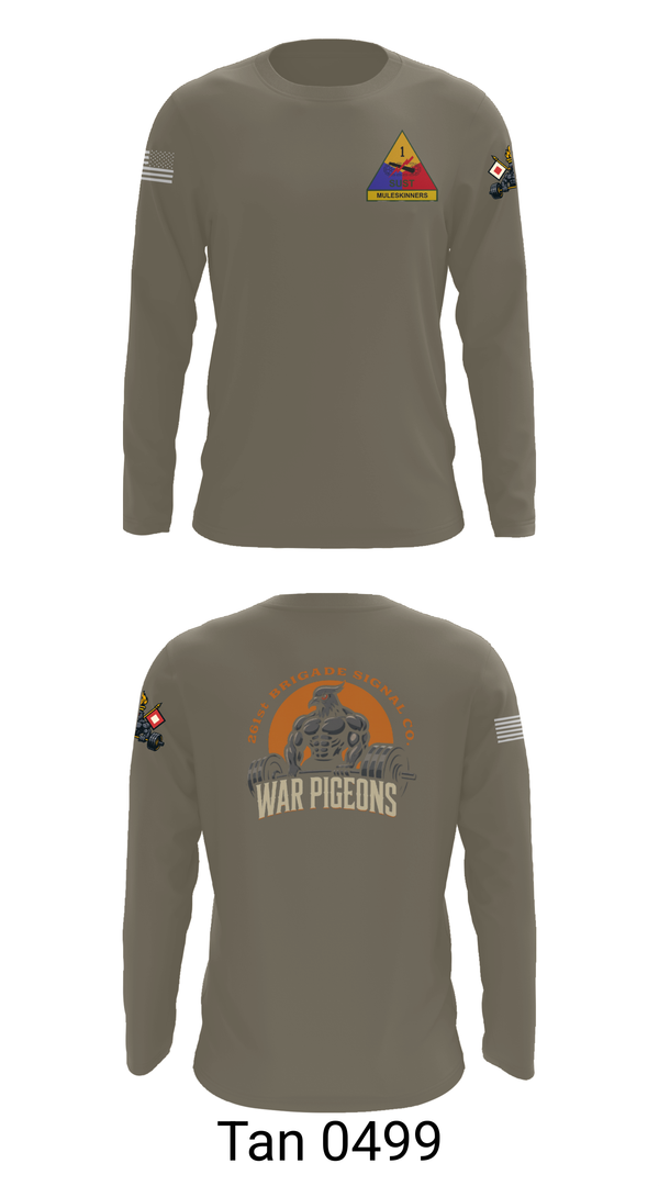Long Sleeve Performance Shirt, 261st War Pigeons, Army, Teamtime, Team time, sublimation, custom sports apparel, team uniforms, spirit wear, spiritwear, sports uniforms, custom shirts, team store, custom team store, fundraiser sports, apparel fundraiser