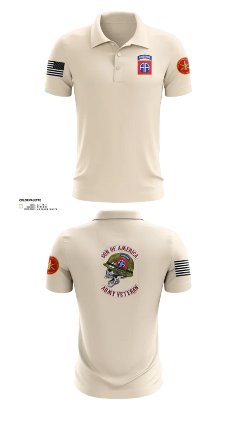 Short Sleeve Performance Polo, 82d ABN DIV, , Teamtime, Team time, sublimation, custom sports apparel, team uniforms, spirit wear, spiritwear, sports uniforms, custom shirts, team store, custom team store, fundraiser sports, apparel fundraiser