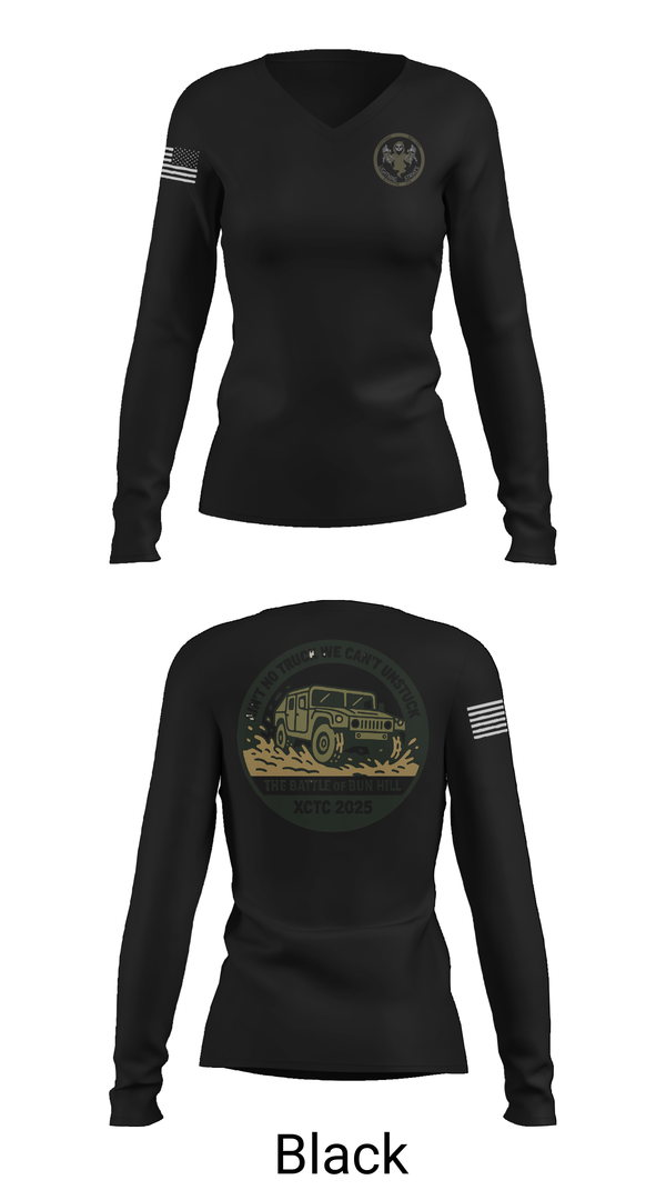 Womens Long Sleeve Vneck Shirt, A 1/111 Field Artillery, , Teamtime, Team time, sublimation, custom sports apparel, team uniforms, spirit wear, spiritwear, sports uniforms, custom shirts, team store, custom team store, fundraiser sports, apparel fundraiser