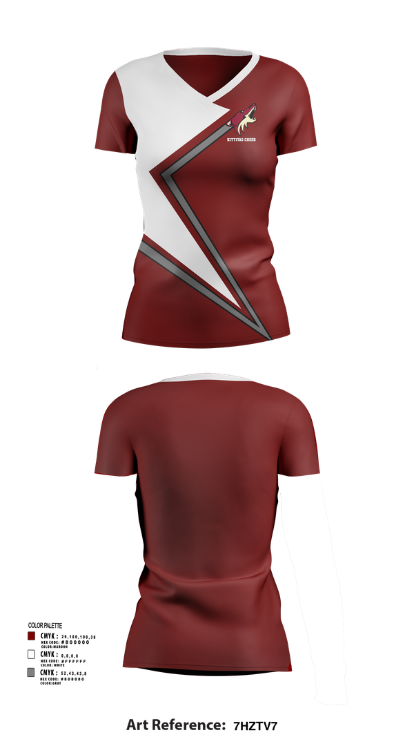 Womens Short Sleeve Vneck Shirt, Kittitas Cheer, Cheer, Teamtime, Team time, sublimation, custom sports apparel, team uniforms, spirit wear, spiritwear, sports uniforms, custom shirts, team store, custom team store, fundraiser sports, apparel fundraiser