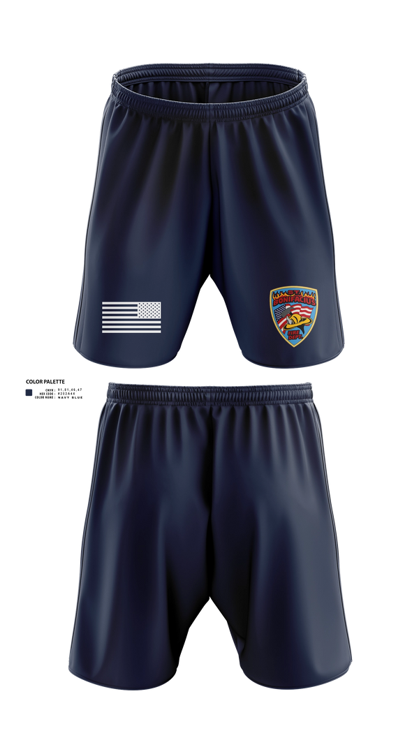 Athletic Shorts With Pockets, St. Boni, Fire Department, Teamtime, Team time, sublimation, custom sports apparel, team uniforms, spirit wear, spiritwear, sports uniforms, custom shirts, team store, custom team store, fundraiser sports, apparel fundraiser