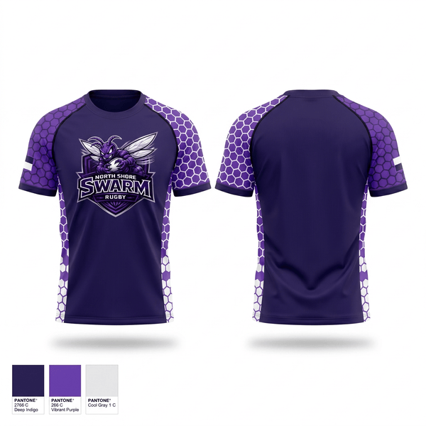 Short Sleeve Performance Shirt, North Shore Swarm Rugby, Rugby, Teamtime, Team time, sublimation, custom sports apparel, team uniforms, spirit wear, spiritwear, sports uniforms, custom shirts, team store, custom team store, fundraiser sports, apparel fundraiser