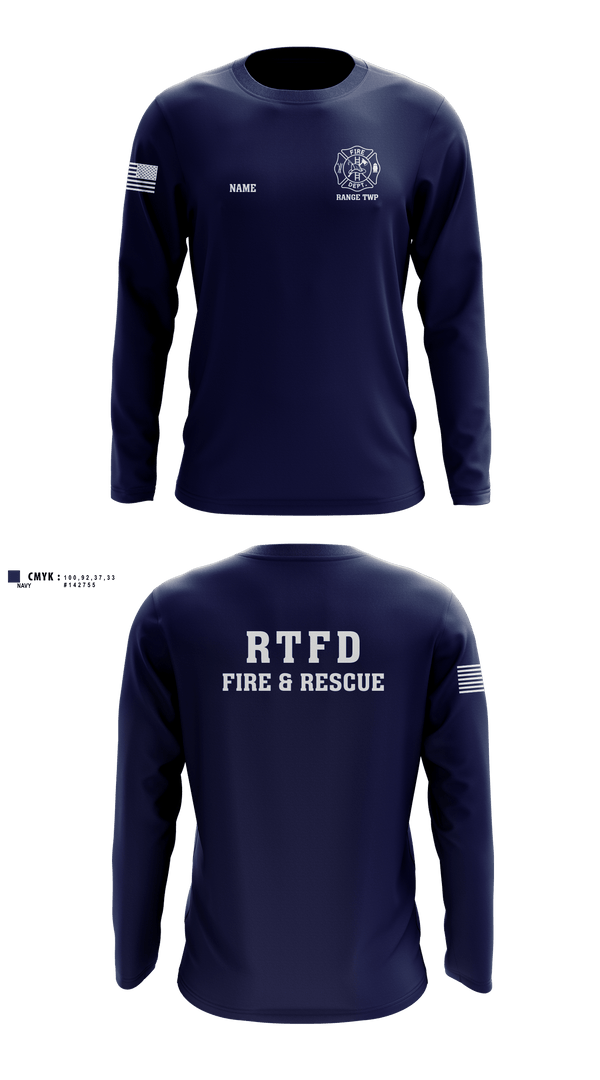 Long Sleeve Performance Shirt, Range Township, Fire Department, Teamtime, Team time, sublimation, custom sports apparel, team uniforms, spirit wear, spiritwear, sports uniforms, custom shirts, team store, custom team store, fundraiser sports, apparel fundraiser