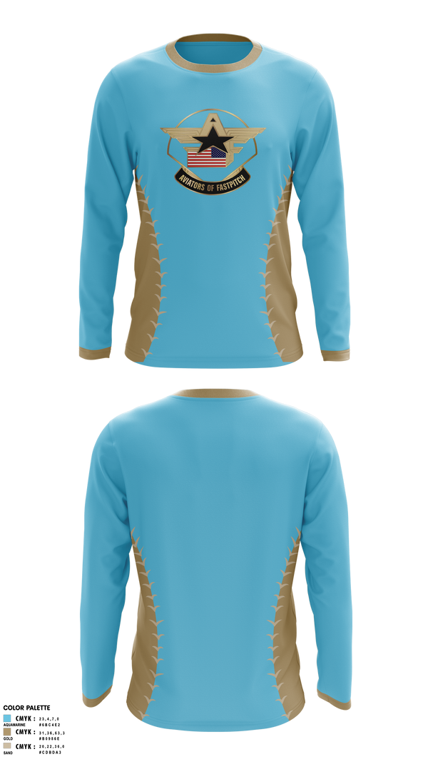 Long Sleeve Performance Shirt, Aviators of Fastpitch, Softball, Teamtime, Team time, sublimation, custom sports apparel, team uniforms, spirit wear, spiritwear, sports uniforms, custom shirts, team store, custom team store, fundraiser sports, apparel fundraiser