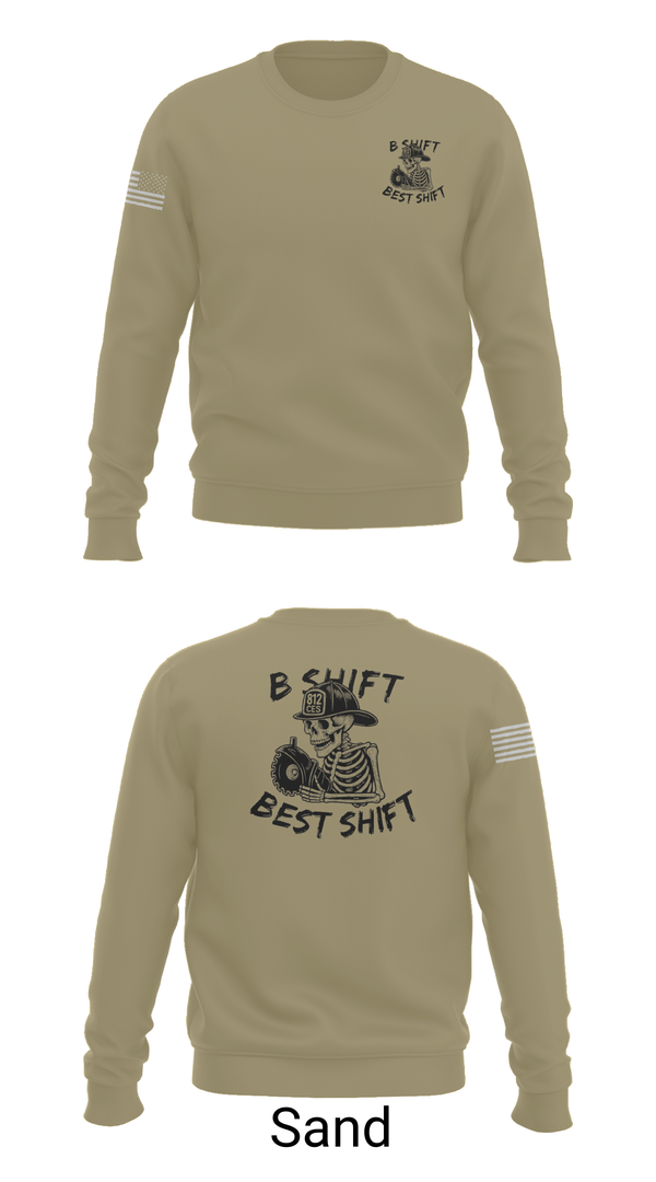 Crew Neck Sweatshirt, 812 CES (B shift), Air Force, Teamtime, Team time, sublimation, custom sports apparel, team uniforms, spirit wear, spiritwear, sports uniforms, custom shirts, team store, custom team store, fundraiser sports, apparel fundraiser