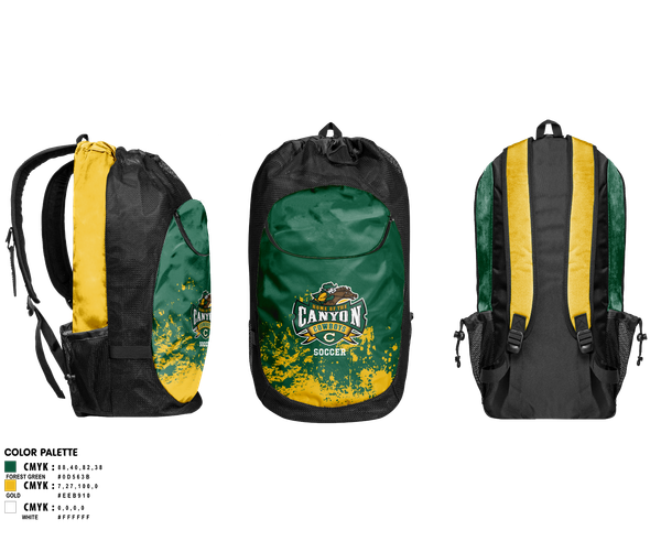 Gear Bag, Canyon High School Girls Soccer, Women's Soccer, Teamtime, Team time, sublimation, custom sports apparel, team uniforms, spirit wear, spiritwear, sports uniforms, custom shirts, team store, custom team store, fundraiser sports, apparel fundraiser