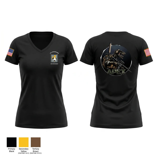 Womens Short Sleeve Vneck Shirt, A Co. 11th Cyber Warfare BN, Army, Teamtime, Team time, sublimation, custom sports apparel, team uniforms, spirit wear, spiritwear, sports uniforms, custom shirts, team store, custom team store, fundraiser sports, apparel fundraiser