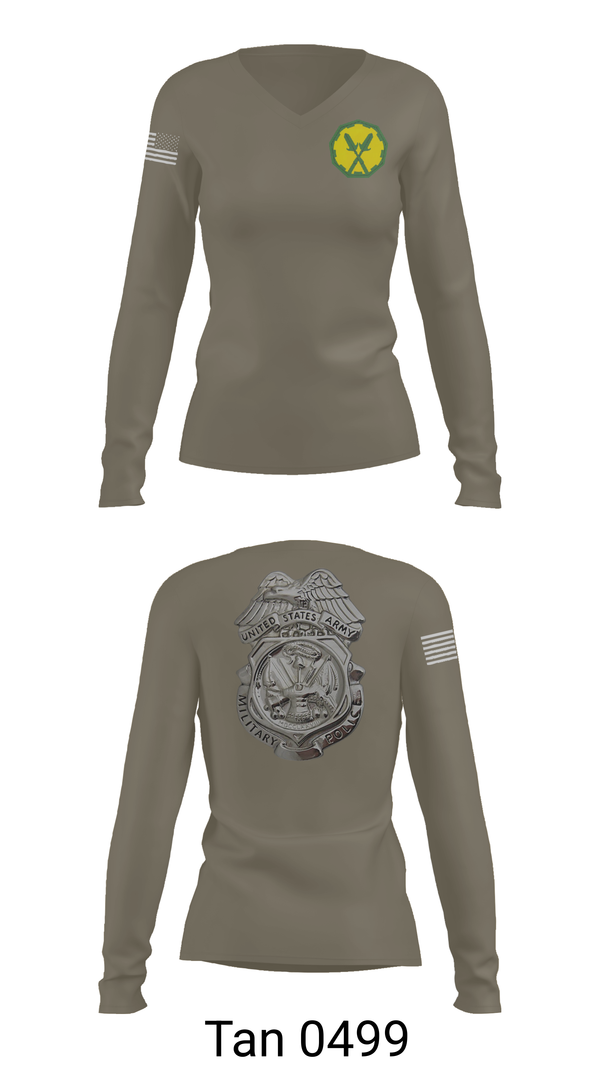 Womens Long Sleeve Vneck Shirt, 88th Military Police Company, , Teamtime, Team time, sublimation, custom sports apparel, team uniforms, spirit wear, spiritwear, sports uniforms, custom shirts, team store, custom team store, fundraiser sports, apparel fundraiser