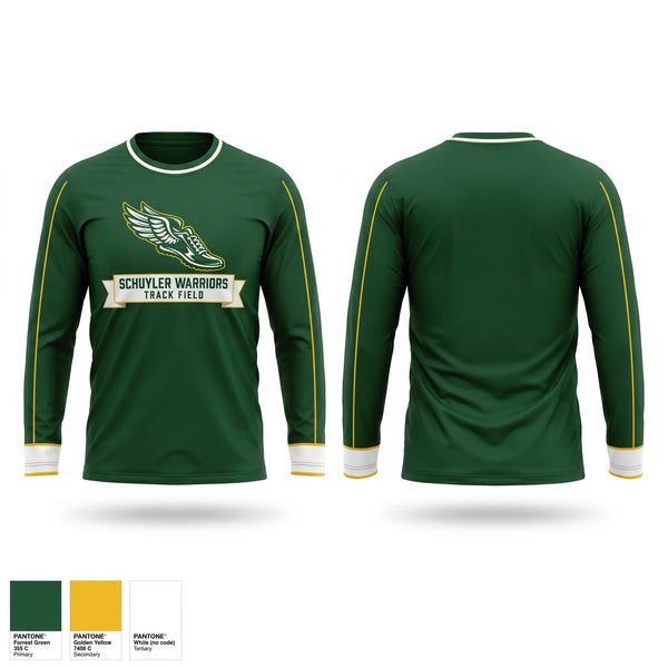 Long Sleeve Performance Shirt, Schuyler High School, Track & Field, Teamtime, Team time, sublimation, custom sports apparel, team uniforms, spirit wear, spiritwear, sports uniforms, custom shirts, team store, custom team store, fundraiser sports, apparel fundraiser