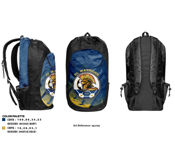Gear Bag, FC Warriors, Men's Soccer, Teamtime, Team time, sublimation, custom sports apparel, team uniforms, spirit wear, spiritwear, sports uniforms, custom shirts, team store, custom team store, fundraiser sports, apparel fundraiser