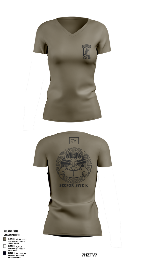 Womens Short Sleeve Vneck Shirt, 173RD SECFOR OAS IX, Army, Teamtime, Team time, sublimation, custom sports apparel, team uniforms, spirit wear, spiritwear, sports uniforms, custom shirts, team store, custom team store, fundraiser sports, apparel fundraiser