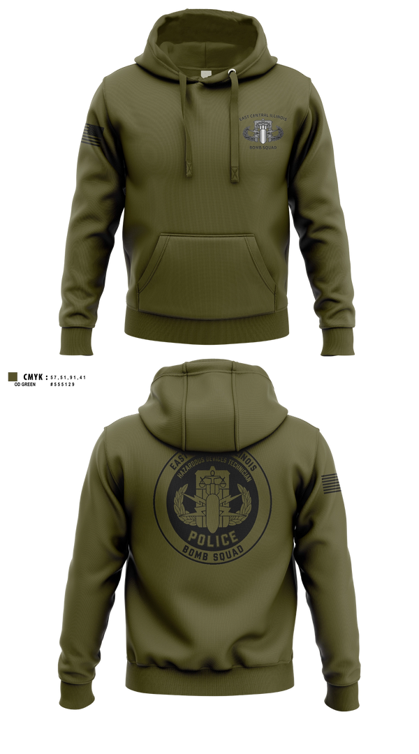 Hoodie, East Central Illinois Bomb Squad, Police, Teamtime, Team time, sublimation, custom sports apparel, team uniforms, spirit wear, spiritwear, sports uniforms, custom shirts, team store, custom team store, fundraiser sports, apparel fundraiser