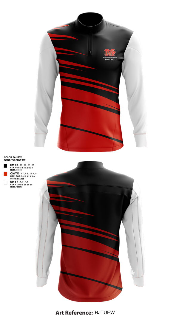 Quarter Zip Jacket, Marlboro Dukes, Bowling, Teamtime, Team time, sublimation, custom sports apparel, team uniforms, spirit wear, spiritwear, sports uniforms, custom shirts, team store, custom team store, fundraiser sports, apparel fundraiser