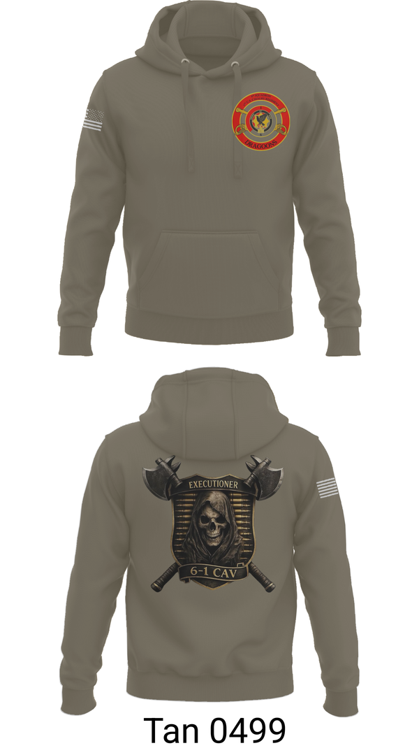 Hoodie, E Trp, 6-1 CAV, Army, Teamtime, Team time, sublimation, custom sports apparel, team uniforms, spirit wear, spiritwear, sports uniforms, custom shirts, team store, custom team store, fundraiser sports, apparel fundraiser