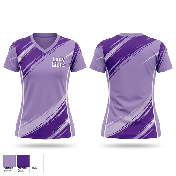 Womens Short Sleeve Vneck Shirt, Lady Lions, Softball, Teamtime, Team time, sublimation, custom sports apparel, team uniforms, spirit wear, spiritwear, sports uniforms, custom shirts, team store, custom team store, fundraiser sports, apparel fundraiser