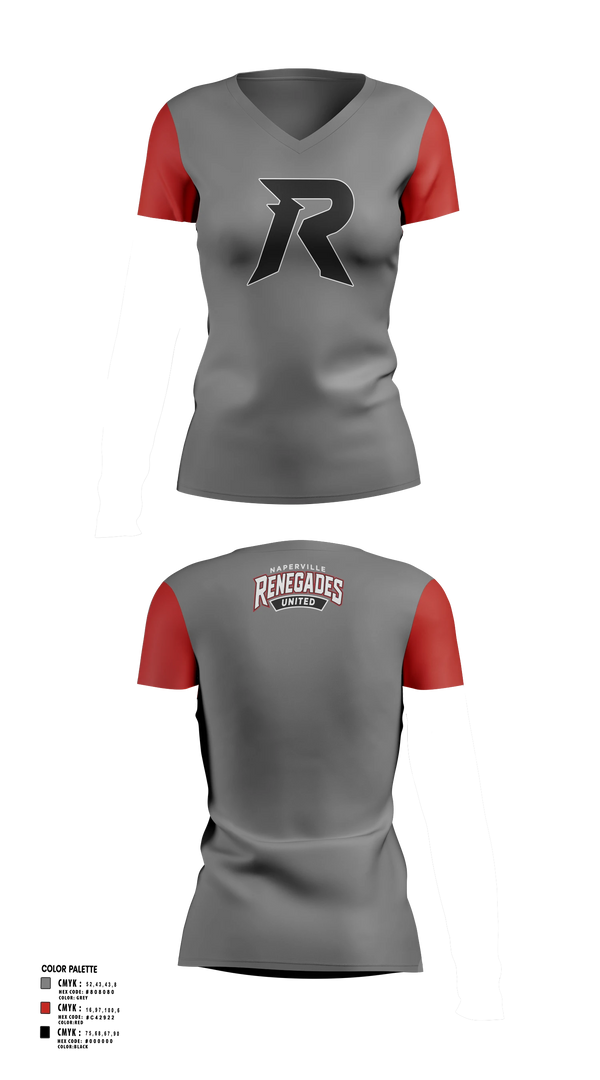 Womens Short Sleeve Vneck Shirt, Naperville Renegades, Baseball, Teamtime, Team time, sublimation, custom sports apparel, team uniforms, spirit wear, spiritwear, sports uniforms, custom shirts, team store, custom team store, fundraiser sports, apparel fundraiser