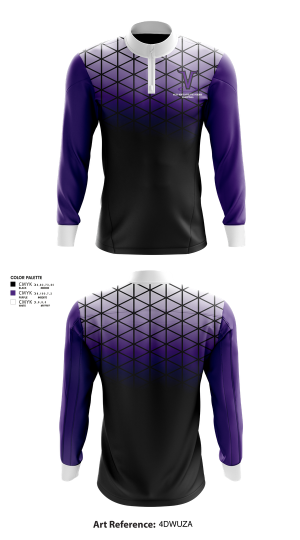 Quarter Zip Jacket, Niles North Athletics Vikings Basketball, Men's Basketball, Teamtime, Team time, sublimation, custom sports apparel, team uniforms, spirit wear, spiritwear, sports uniforms, custom shirts, team store, custom team store, fundraiser sports, apparel fundraiser