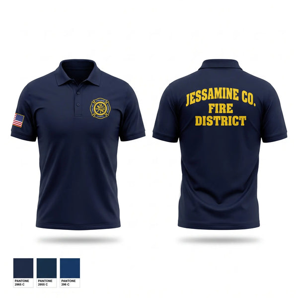 Short Sleeve Performance Polo, Jessamine county fire, Fire Department, Teamtime, Team time, sublimation, custom sports apparel, team uniforms, spirit wear, spiritwear, sports uniforms, custom shirts, team store, custom team store, fundraiser sports, apparel fundraiser