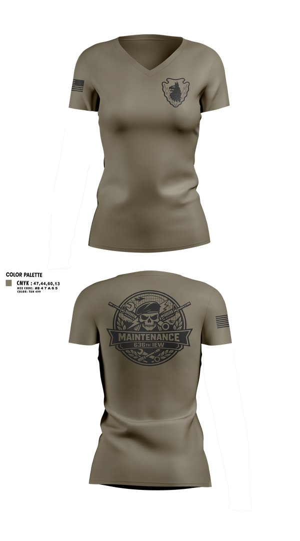 Womens Short Sleeve Vneck Shirt, 636th IEW, National Guard, Teamtime, Team time, sublimation, custom sports apparel, team uniforms, spirit wear, spiritwear, sports uniforms, custom shirts, team store, custom team store, fundraiser sports, apparel fundraiser