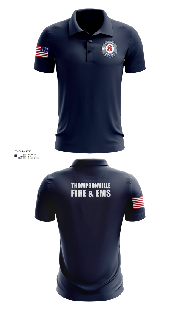 Short Sleeve Performance Polo, Thompsonville Fire & EMS, Fire Department, Teamtime, Team time, sublimation, custom sports apparel, team uniforms, spirit wear, spiritwear, sports uniforms, custom shirts, team store, custom team store, fundraiser sports, apparel fundraiser