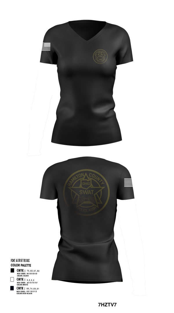 Womens Short Sleeve Vneck Shirt, HCPA Swat, , Teamtime, Team time, sublimation, custom sports apparel, team uniforms, spirit wear, spiritwear, sports uniforms, custom shirts, team store, custom team store, fundraiser sports, apparel fundraiser