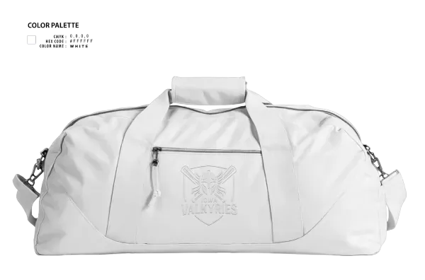 Duffle Bag, Eastern Iowa Valkyries, Softball, Teamtime, Team time, sublimation, custom sports apparel, team uniforms, spirit wear, spiritwear, sports uniforms, custom shirts, team store, custom team store, fundraiser sports, apparel fundraiser