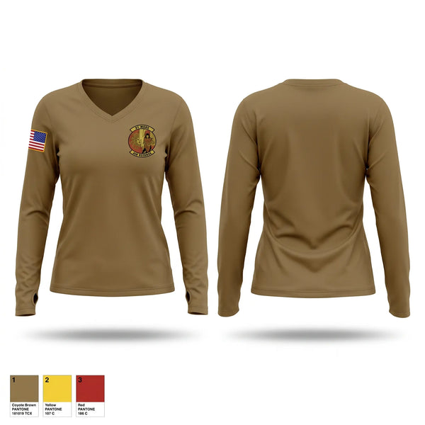 Womens Long Sleeve Vneck Shirt, 91 Missile Security Operations Squadron, Air Force, Teamtime, Team time, sublimation, custom sports apparel, team uniforms, spirit wear, spiritwear, sports uniforms, custom shirts, team store, custom team store, fundraiser sports, apparel fundraiser