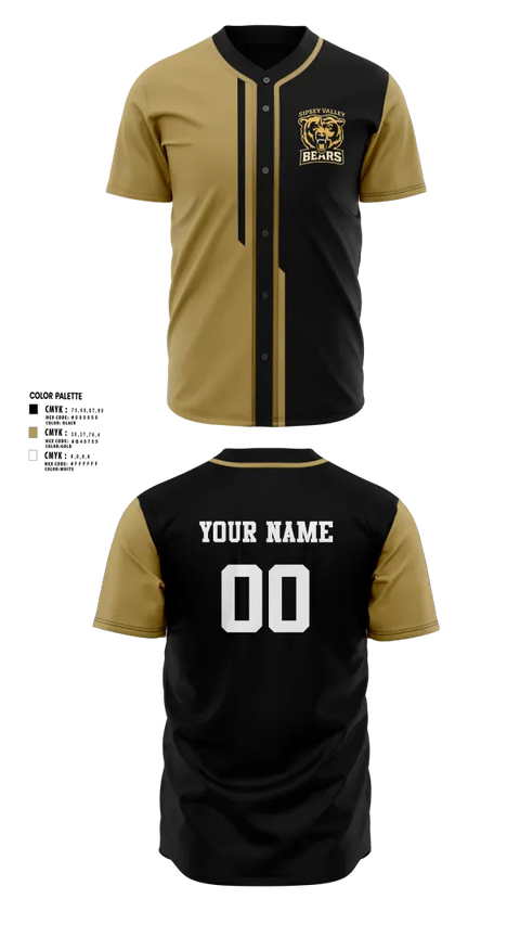 Full Button Baseball Jersey, Sipsey Valley Bears, Baseball, Teamtime, Team time, sublimation, custom sports apparel, team uniforms, spirit wear, spiritwear, sports uniforms, custom shirts, team store, custom team store, fundraiser sports, apparel fundraiser
