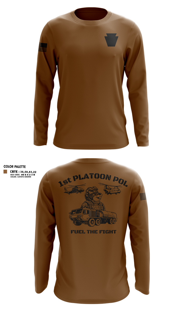 Long Sleeve Performance Shirt, Echo Company 2-104th GSAB, National Guard, Teamtime, Team time, sublimation, custom sports apparel, team uniforms, spirit wear, spiritwear, sports uniforms, custom shirts, team store, custom team store, fundraiser sports, apparel fundraiser