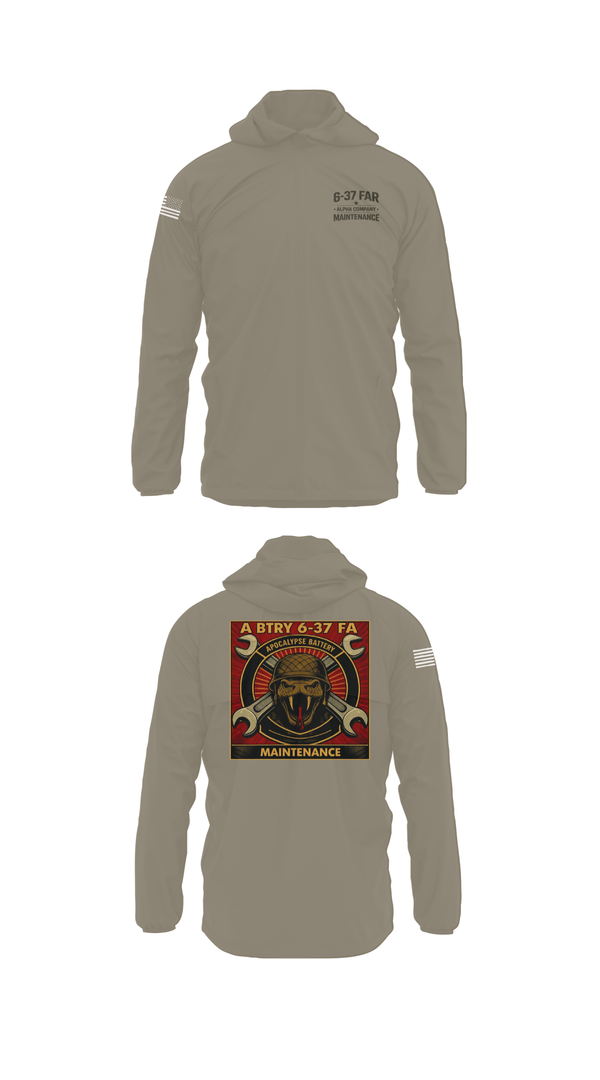 Windbreaker, 6-37 Field Artillery, Army, Teamtime, Team time, sublimation, custom sports apparel, team uniforms, spirit wear, spiritwear, sports uniforms, custom shirts, team store, custom team store, fundraiser sports, apparel fundraiser