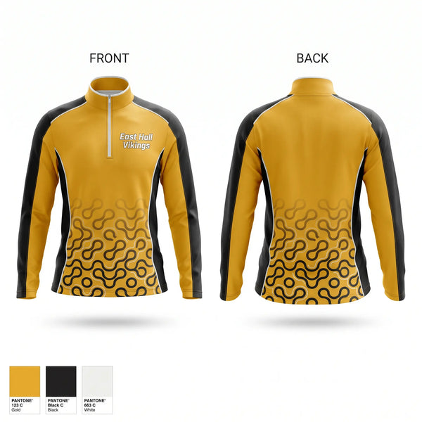 Quarter Zip Jacket, East Hall Vikings, Softball, Teamtime, Team time, sublimation, custom sports apparel, team uniforms, spirit wear, spiritwear, sports uniforms, custom shirts, team store, custom team store, fundraiser sports, apparel fundraiser