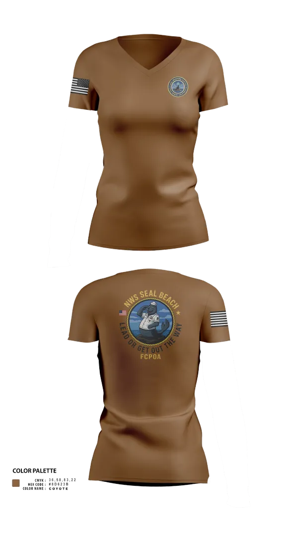 Womens Short Sleeve Vneck Shirt, NWS (Naval Weapons Station) Seal Beach, , Teamtime, Team time, sublimation, custom sports apparel, team uniforms, spirit wear, spiritwear, sports uniforms, custom shirts, team store, custom team store, fundraiser sports, apparel fundraiser