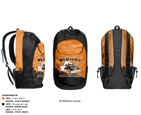 Gear Bag, Weatherly Wreckers Cross Country, Cross Country, Teamtime, Team time, sublimation, custom sports apparel, team uniforms, spirit wear, spiritwear, sports uniforms, custom shirts, team store, custom team store, fundraiser sports, apparel fundraiser