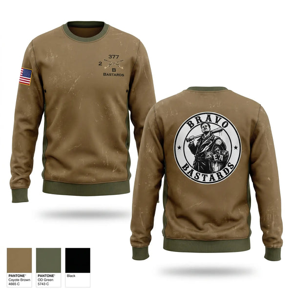 Crew Neck Sweatshirt, Bravo Co 2/377, Army, Teamtime, Team time, sublimation, custom sports apparel, team uniforms, spirit wear, spiritwear, sports uniforms, custom shirts, team store, custom team store, fundraiser sports, apparel fundraiser