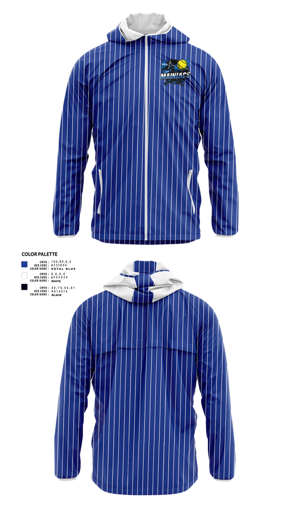 Windbreaker, Capital Area Mainiacs, Softball, Teamtime, Team time, sublimation, custom sports apparel, team uniforms, spirit wear, spiritwear, sports uniforms, custom shirts, team store, custom team store, fundraiser sports, apparel fundraiser