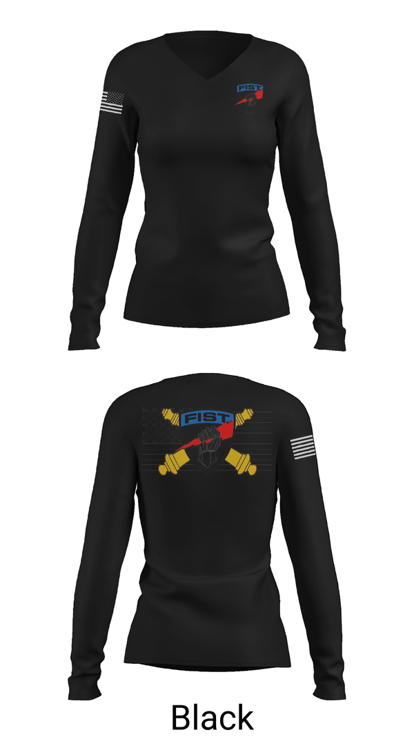 Womens Long Sleeve Vneck Shirt, 1/78th FA Bn, Army, Teamtime, Team time, sublimation, custom sports apparel, team uniforms, spirit wear, spiritwear, sports uniforms, custom shirts, team store, custom team store, fundraiser sports, apparel fundraiser