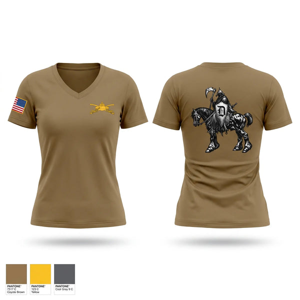 Womens Short Sleeve Vneck Shirt, Defender Troop 1-94 CAV, National Guard, Teamtime, Team time, sublimation, custom sports apparel, team uniforms, spirit wear, spiritwear, sports uniforms, custom shirts, team store, custom team store, fundraiser sports, apparel fundraiser