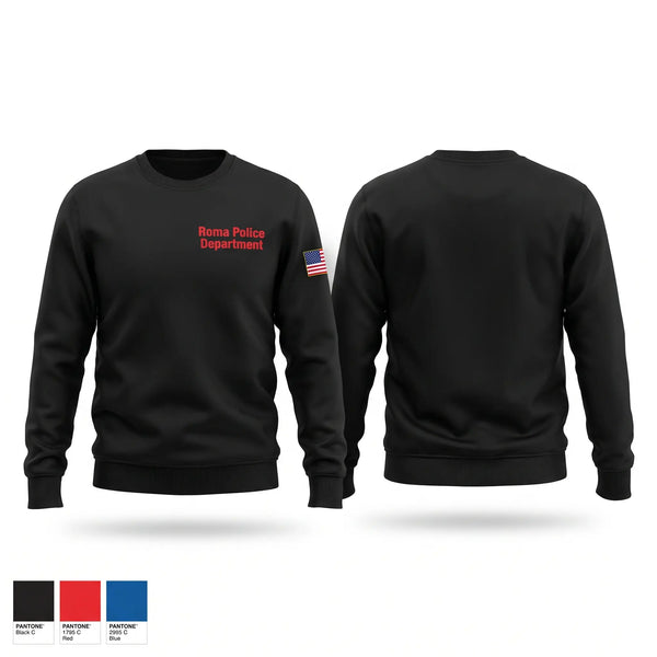 Crew Neck Sweatshirt, Roma Police Department, Police, Teamtime, Team time, sublimation, custom sports apparel, team uniforms, spirit wear, spiritwear, sports uniforms, custom shirts, team store, custom team store, fundraiser sports, apparel fundraiser