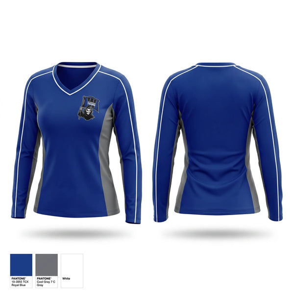 Womens Long Sleeve Vneck Shirt, Wilkinsburg Twerps, , Teamtime, Team time, sublimation, custom sports apparel, team uniforms, spirit wear, spiritwear, sports uniforms, custom shirts, team store, custom team store, fundraiser sports, apparel fundraiser