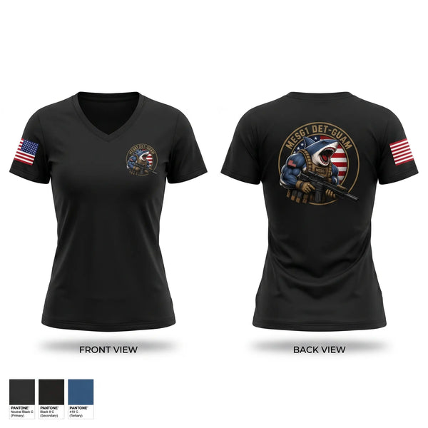 Womens Short Sleeve Vneck Shirt, MESG1 DET-GUAM COMMAND SHIRT, Navy, Teamtime, Team time, sublimation, custom sports apparel, team uniforms, spirit wear, spiritwear, sports uniforms, custom shirts, team store, custom team store, fundraiser sports, apparel fundraiser
