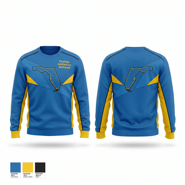 Crew Neck Sweatshirt, Florida Athletics Softball, Softball, Teamtime, Team time, sublimation, custom sports apparel, team uniforms, spirit wear, spiritwear, sports uniforms, custom shirts, team store, custom team store, fundraiser sports, apparel fundraiser