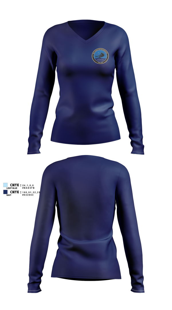 Womens Long Sleeve Vneck Shirt, PMA-230, , Teamtime, Team time, sublimation, custom sports apparel, team uniforms, spirit wear, spiritwear, sports uniforms, custom shirts, team store, custom team store, fundraiser sports, apparel fundraiser
