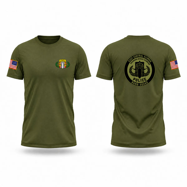 Old School Cotton Feel Shirt, East Central Illinois Bomb Squad, Police, Teamtime, Team time, sublimation, custom sports apparel, team uniforms, spirit wear, spiritwear, sports uniforms, custom shirts, team store, custom team store, fundraiser sports, apparel fundraiser
