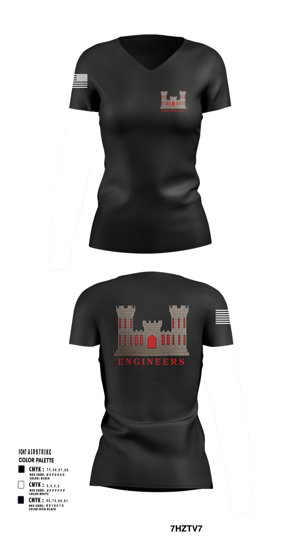 Womens Short Sleeve Vneck Shirt, 817th engineer sapper, , Teamtime, Team time, sublimation, custom sports apparel, team uniforms, spirit wear, spiritwear, sports uniforms, custom shirts, team store, custom team store, fundraiser sports, apparel fundraiser