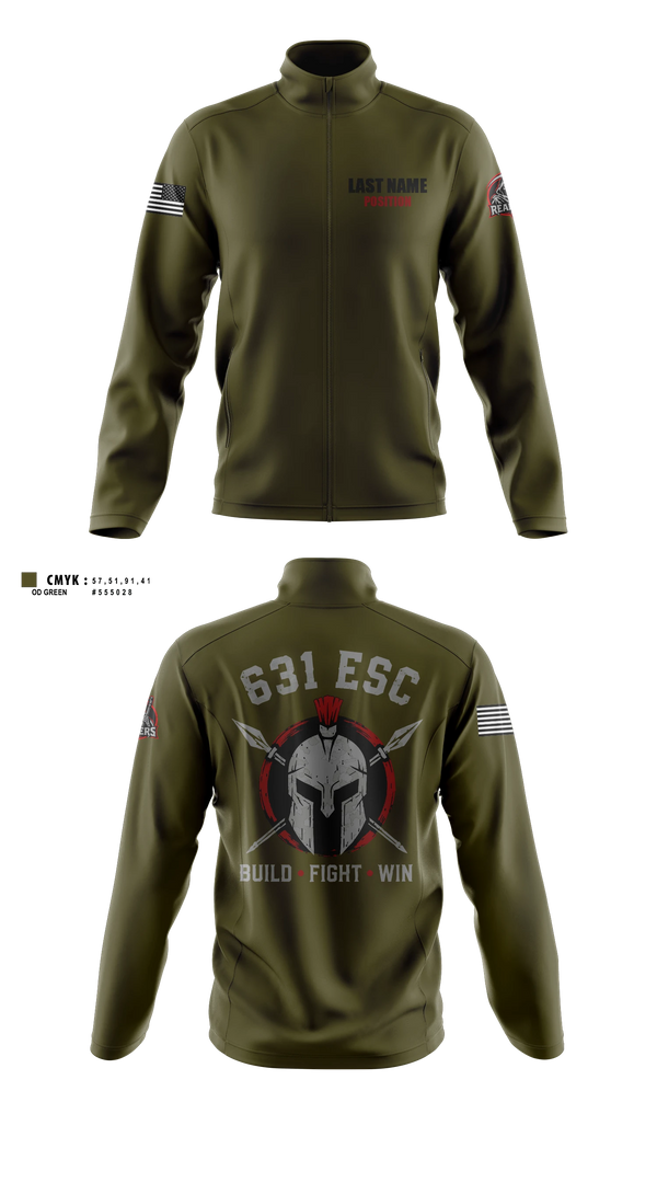 Fleece Jacket, 631st ESC, Army, Teamtime, Team time, sublimation, custom sports apparel, team uniforms, spirit wear, spiritwear, sports uniforms, custom shirts, team store, custom team store, fundraiser sports, apparel fundraiser