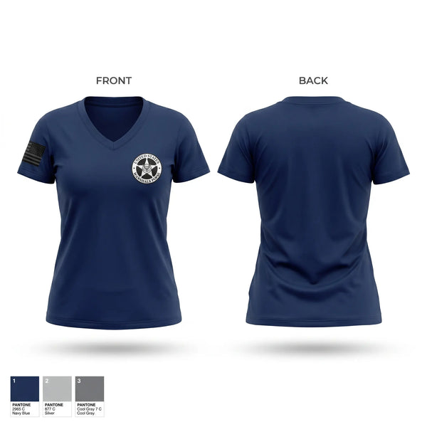 Womens Short Sleeve Vneck Shirt, United States Marshals Posse, Police, Teamtime, Team time, sublimation, custom sports apparel, team uniforms, spirit wear, spiritwear, sports uniforms, custom shirts, team store, custom team store, fundraiser sports, apparel fundraiser