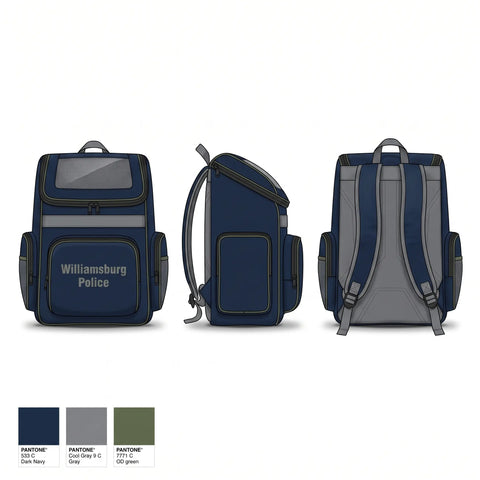 Gear Bag, Williamsburg Police, Police, Teamtime, Team time, sublimation, custom sports apparel, team uniforms, spirit wear, spiritwear, sports uniforms, custom shirts, team store, custom team store, fundraiser sports, apparel fundraiser